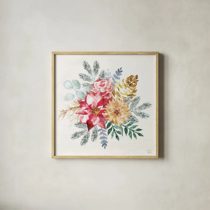 Holiday Sparkle II by Dina June. Shown in a natural wood glass frame for a timeless modern aesthetic. Available as an archival giclee rolled canvas, fine art paper, or poster print. SKU 78585a.