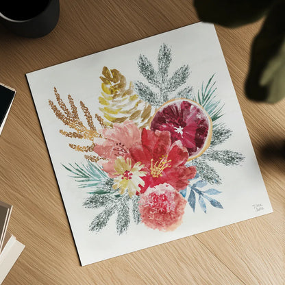 Holiday Sparkle III by Dina June. Shown as a detailed flat fine art print, highlighting archival giclee quality. Available as an archival giclee rolled canvas, fine art paper, or poster print. SKU 78586a.