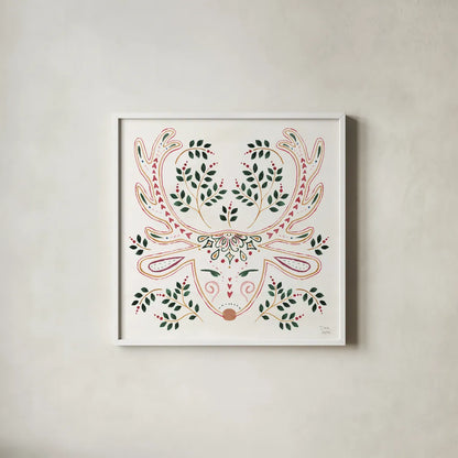 Holiday Sparkle IX by Dina June. Shown in a crisp white glass frame for a clean and minimalist style. Available as an archival giclee rolled canvas, fine art paper, or poster print. SKU 78592a.