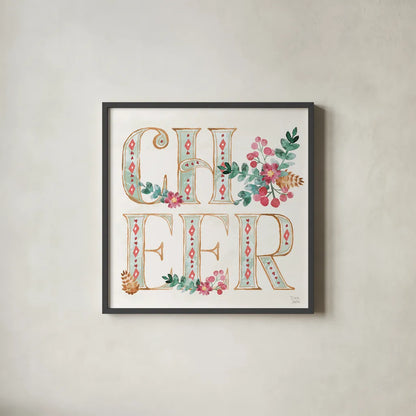 Holiday Sparkle VI by Dina June. Shown in a sleek black glass frame for a contemporary gallery look. Available as an archival giclee rolled canvas, fine art paper, or poster print. SKU 78589a.