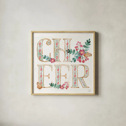 Holiday Sparkle VI by Dina June. Shown in a natural wood glass frame for a timeless modern aesthetic. Available as an archival giclee rolled canvas, fine art paper, or poster print. SKU 78589a.