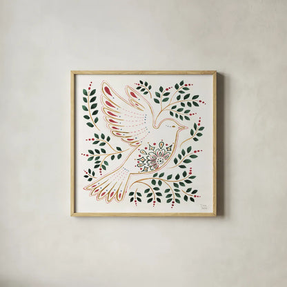 Holiday Sparkle VIII by Dina June. Shown in a natural wood glass frame for a timeless modern aesthetic. Available as an archival giclee rolled canvas, fine art paper, or poster print. SKU 78591a.