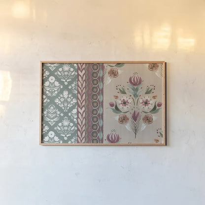 Impressions I by Dina June. shown as a paper print in a natural frame. Available as a archival giclee rolled canvas, fine art paper, or poster print. SKU 97774i.