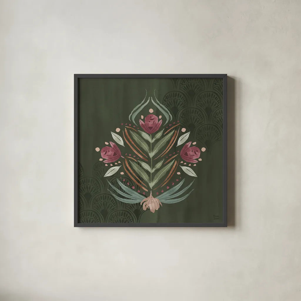 Impressions IV by Dina June. Shown in a sleek black glass frame for a contemporary gallery look. Available as an archival giclee rolled canvas, fine art paper, or poster print. SKU 97777a.