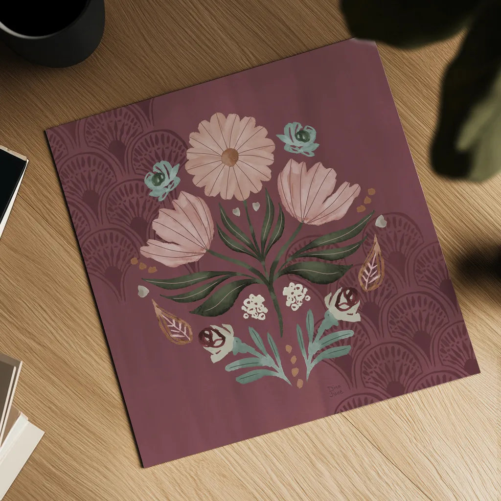 Impressions V by Dina June. Shown as a detailed flat fine art print, highlighting archival giclee quality. Available as an archival giclee rolled canvas, fine art paper, or poster print. SKU 97778a.