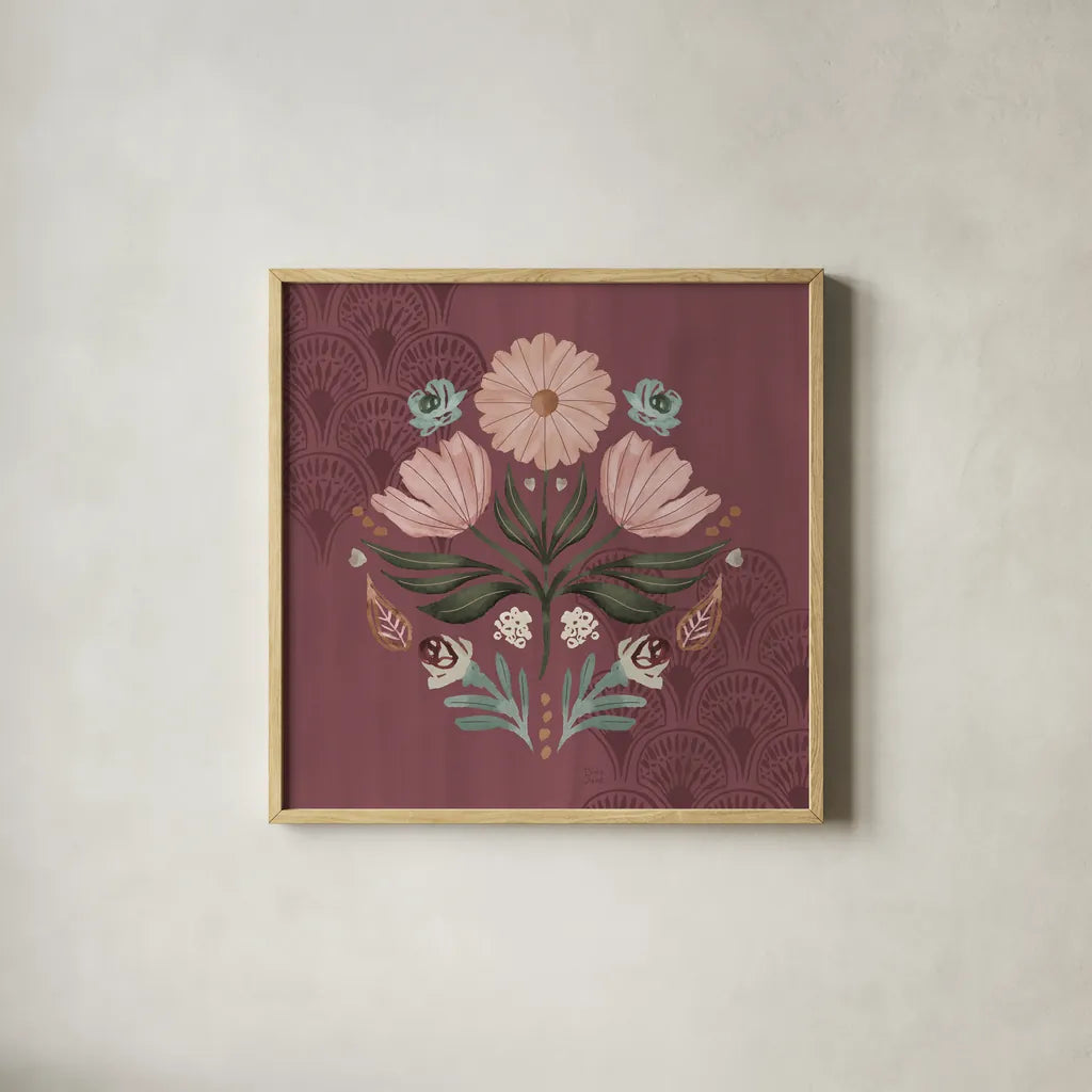 Impressions V by Dina June. Shown in a natural wood glass frame for a timeless modern aesthetic. Available as an archival giclee rolled canvas, fine art paper, or poster print. SKU 97778a.