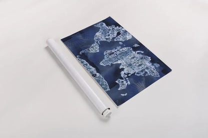 Indigo Splash I by Dina June. shown as a rolled paper print. Available as archival giclee rolled canvas, fine art paper, or poster print. SKU 71920i.