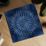Indigo Splash III by Dina June. Shown as a detailed flat fine art print, highlighting archival giclee quality. Available as an archival giclee rolled canvas, fine art paper, or poster print. SKU 71922a.