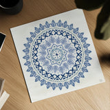 Indigo Splash IV by Dina June. Shown as a detailed flat fine art print, highlighting archival giclee quality. Available as an archival giclee rolled canvas, fine art paper, or poster print. SKU 71923a.