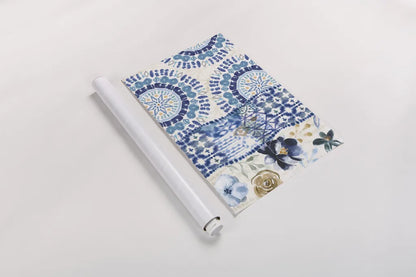 Indigo Splash VI by Dina June. shown as a rolled paper print. Available as archival giclee rolled canvas, fine art paper, or poster print. SKU 71925i.