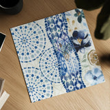Indigo Splash VIII by Dina June. Shown as a detailed flat fine art print, highlighting archival giclee quality. Available as an archival giclee rolled canvas, fine art paper, or poster print. SKU 71927a.