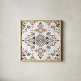 Kasbah Crush X by Dina June. Shown in a natural wood glass frame for a timeless modern aesthetic. Available as an archival giclee rolled canvas, fine art paper, or poster print. SKU 64301a.