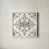 Kasbah Crush X by Dina June. Shown in a crisp white glass frame for a clean and minimalist style. Available as an archival giclee rolled canvas, fine art paper, or poster print. SKU 64301a.