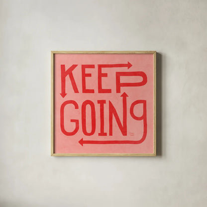 Keep Going I by Dina June. Shown in a natural wood glass frame for a timeless modern aesthetic. Available as an archival giclee rolled canvas, fine art paper, or poster print. SKU 91812a.