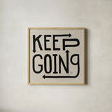 Keep Going I Neutral by Dina June. Shown in a natural wood glass frame for a timeless modern aesthetic. Available as an archival giclee rolled canvas, fine art paper, or poster print. SKU 91813a.