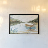 Lake Love I by Dina June. shown as a paper print in a black flame. Available as a archival giclee rolled canvas, fine art paper, or poster print. SKU 67270i.
