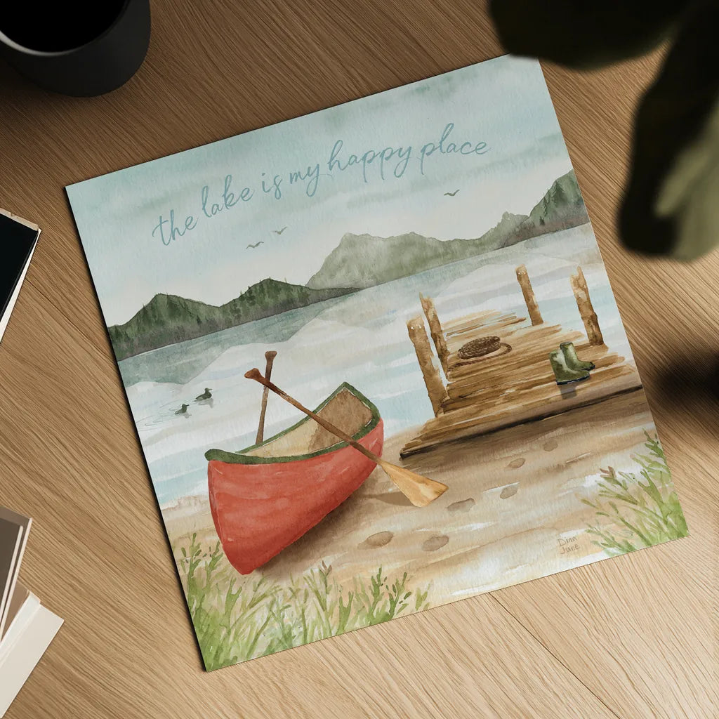 Lake Love III by Dina June. Shown as a detailed flat fine art print, highlighting archival giclee quality. Available as an archival giclee rolled canvas, fine art paper, or poster print. SKU 67272a.