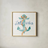 Lake Love V by Dina June. Shown in a natural wood glass frame for a timeless modern aesthetic. Available as an archival giclee rolled canvas, fine art paper, or poster print. SKU 67274a.