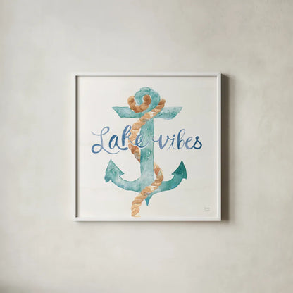 Lake Love V by Dina June. Shown in a crisp white glass frame for a clean and minimalist style. Available as an archival giclee rolled canvas, fine art paper, or poster print. SKU 67274a.