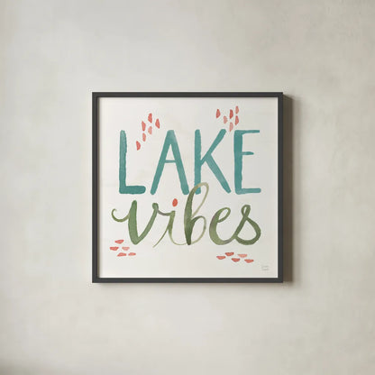 Lake Love VIII by Dina June. Shown in a sleek black glass frame for a contemporary gallery look. Available as an archival giclee rolled canvas, fine art paper, or poster print. SKU 67277a.