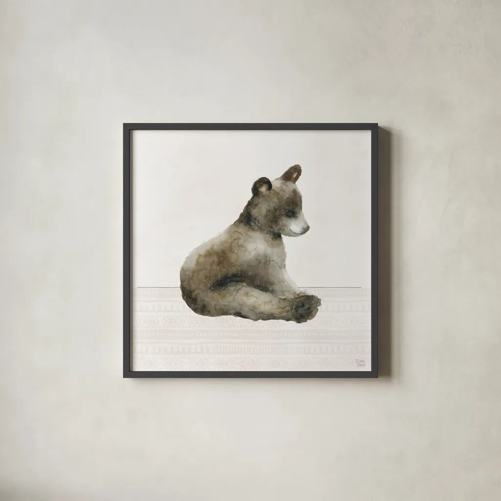 Little Animals I by Dina June. Shown in a sleek black glass frame for a contemporary gallery look. Available as an archival giclee rolled canvas, fine art paper, or poster print. SKU 90259a.