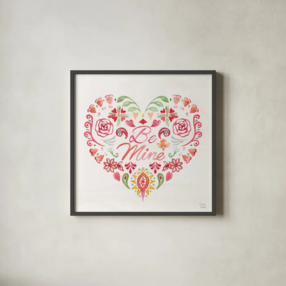 Love Always II by Dina June. Shown in a sleek black glass frame for a contemporary gallery look. Available as an archival giclee rolled canvas, fine art paper, or poster print. SKU 74065a.