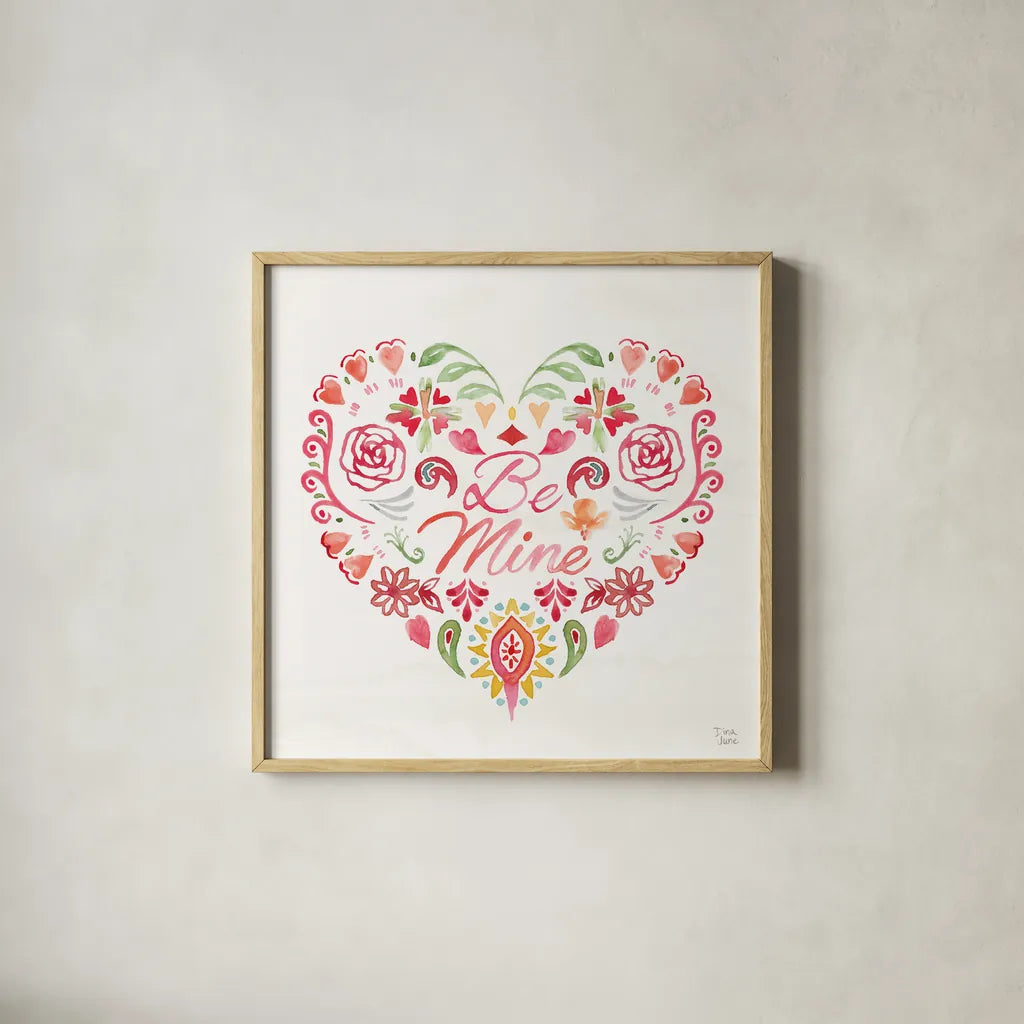 Love Always II by Dina June. Shown in a natural wood glass frame for a timeless modern aesthetic. Available as an archival giclee rolled canvas, fine art paper, or poster print. SKU 74065a.