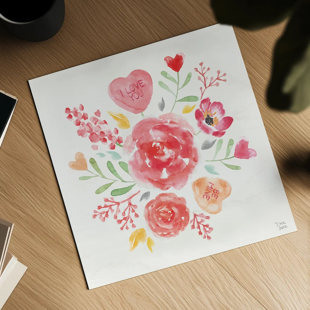 Love Always IV by Dina June. Shown as a detailed flat fine art print, highlighting archival giclee quality. Available as an archival giclee rolled canvas, fine art paper, or poster print. SKU 74067a.