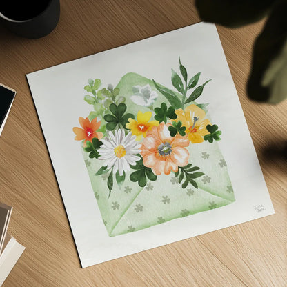 Lucky Charm I by Dina June. Shown as a detailed flat fine art print, highlighting archival giclee quality. Available as an archival giclee rolled canvas, fine art paper, or poster print. SKU 74634a.