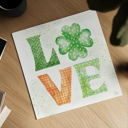 Lucky Charm II by Dina June. Shown as a detailed flat fine art print, highlighting archival giclee quality. Available as an archival giclee rolled canvas, fine art paper, or poster print. SKU 74635a.