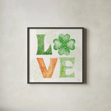 Lucky Charm II by Dina June. Shown in a sleek black glass frame for a contemporary gallery look. Available as an archival giclee rolled canvas, fine art paper, or poster print. SKU 74635a.