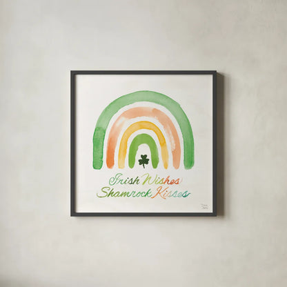 Lucky Charm III by Dina June. Shown in a sleek black glass frame for a contemporary gallery look. Available as an archival giclee rolled canvas, fine art paper, or poster print. SKU 74636a.