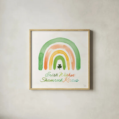 Lucky Charm III by Dina June. Shown in a natural wood glass frame for a timeless modern aesthetic. Available as an archival giclee rolled canvas, fine art paper, or poster print. SKU 74636a.