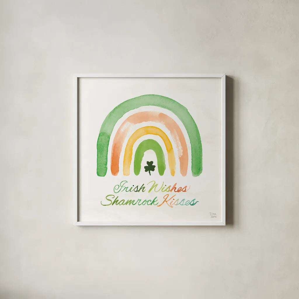 Lucky Charm III by Dina June. Shown in a crisp white glass frame for a clean and minimalist style. Available as an archival giclee rolled canvas, fine art paper, or poster print. SKU 74636a.