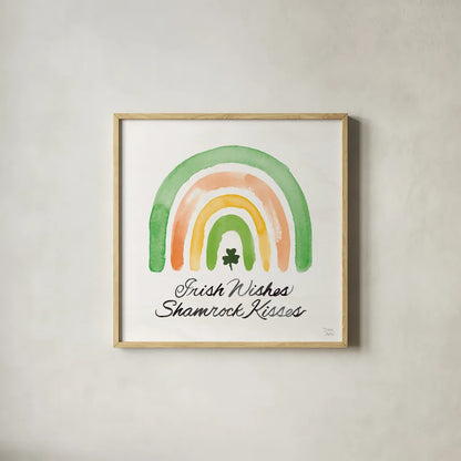 Lucky Charm III with Black by Dina June. Shown in a natural wood glass frame for a timeless modern aesthetic. Available as an archival giclee rolled canvas, fine art paper, or poster print. SKU 89673a.