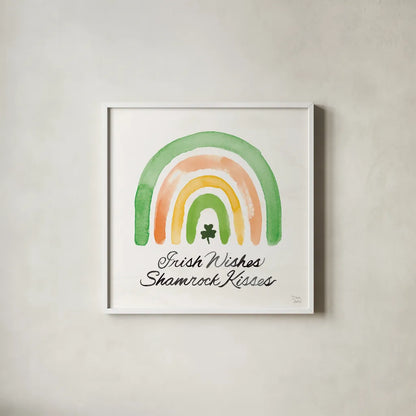 Lucky Charm III with Black by Dina June. Shown in a crisp white glass frame for a clean and minimalist style. Available as an archival giclee rolled canvas, fine art paper, or poster print. SKU 89673a.