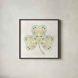 Lucky Charm IV by Dina June. Shown in a sleek black glass frame for a contemporary gallery look. Available as an archival giclee rolled canvas, fine art paper, or poster print. SKU 74637a.