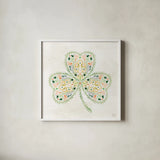 Lucky Charm IV by Dina June. Shown in a crisp white glass frame for a clean and minimalist style. Available as an archival giclee rolled canvas, fine art paper, or poster print. SKU 74637a.