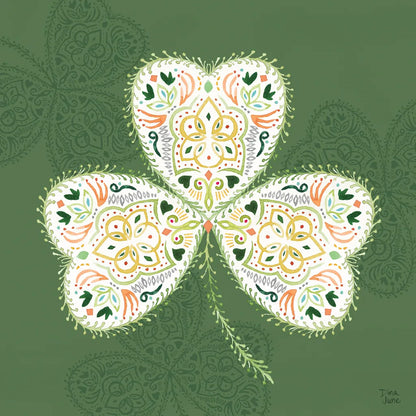 Lucky Charm IV Green by Dina June. SKU 97385a. Archival Giclee Fine art print for wall decor.