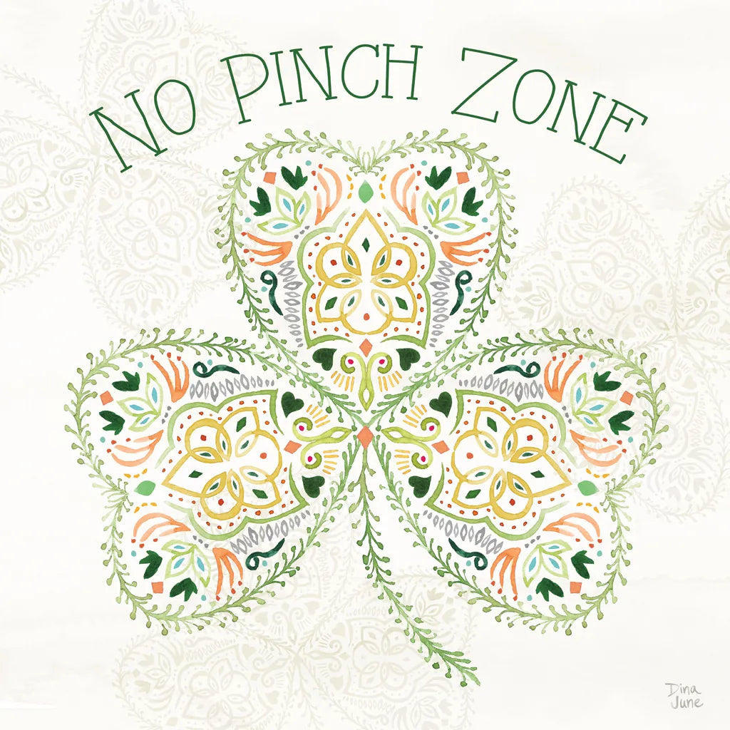 Lucky Charm IV No Pinch Zone by Dina June. SKU 97386a. Archival Giclee Fine art print for wall decor.