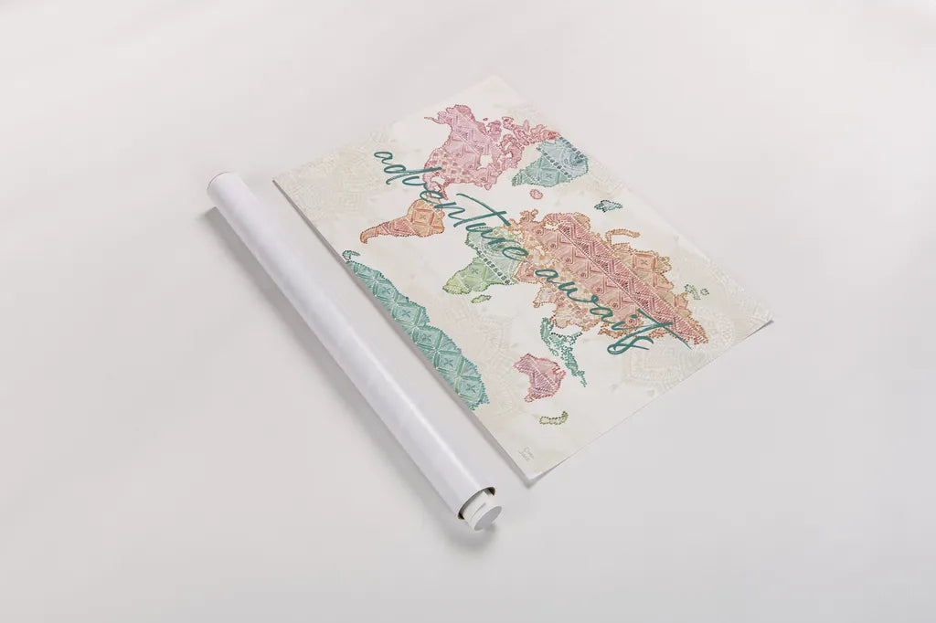 Macrame Meander I by Dina June. shown as a rolled paper print. Available as archival giclee rolled canvas, fine art paper, or poster print. SKU 66565i.