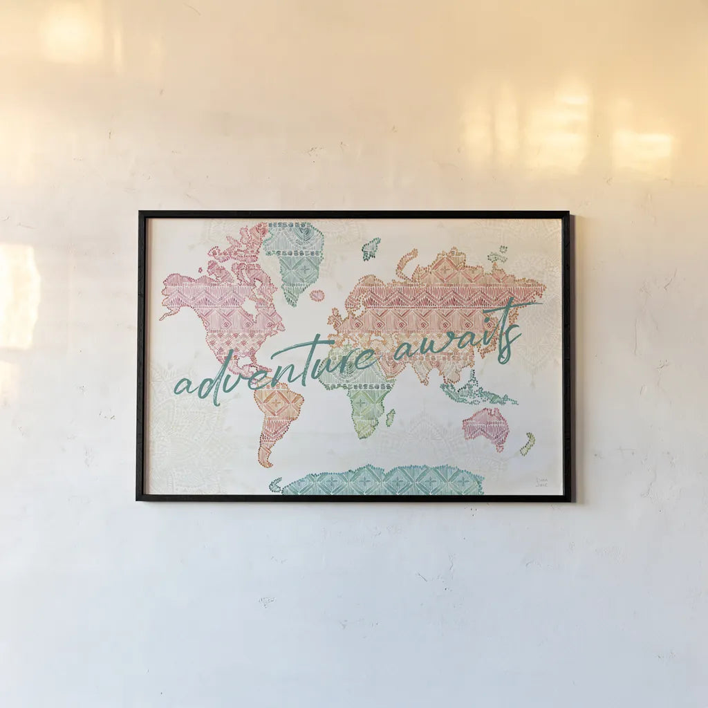 Macrame Meander I by Dina June. shown as a paper print in a black flame. Available as a archival giclee rolled canvas, fine art paper, or poster print. SKU 66565i.