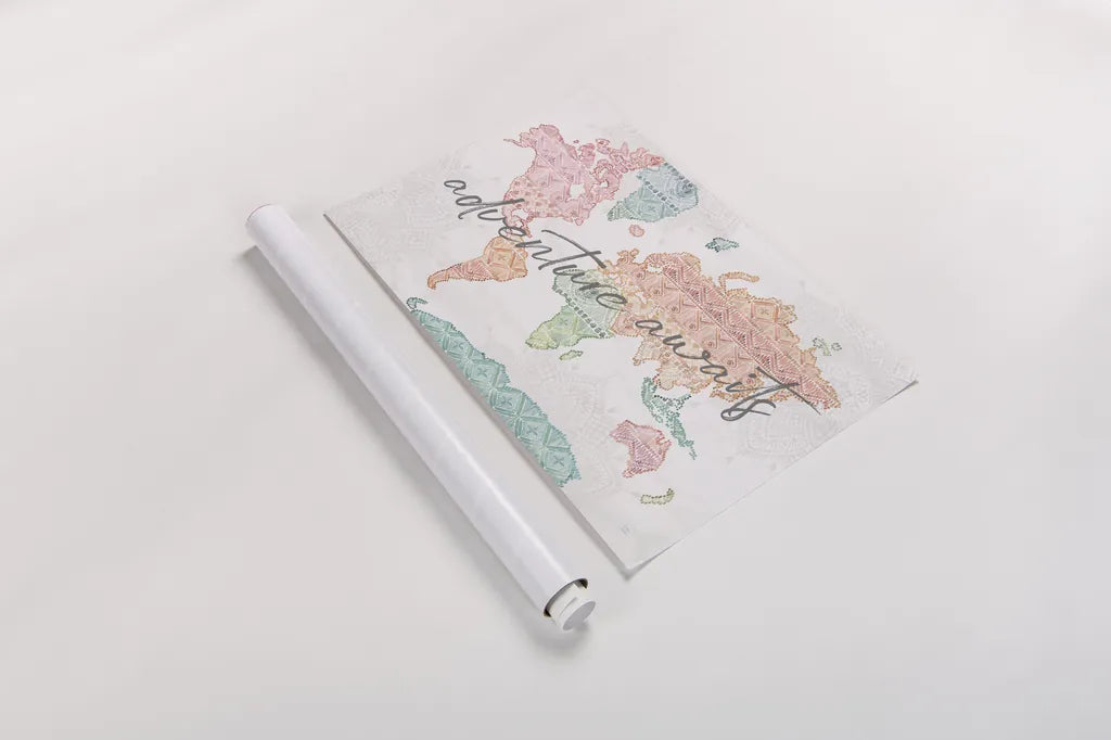 Macrame Meander I Light by Dina June. shown as a rolled paper print. Available as archival giclee rolled canvas, fine art paper, or poster print. SKU 67023i.