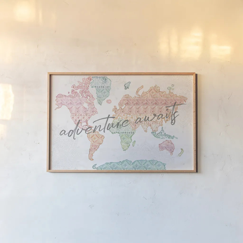 Macrame Meander I Light by Dina June. shown as a paper print in a natural frame. Available as a archival giclee rolled canvas, fine art paper, or poster print. SKU 67023i.