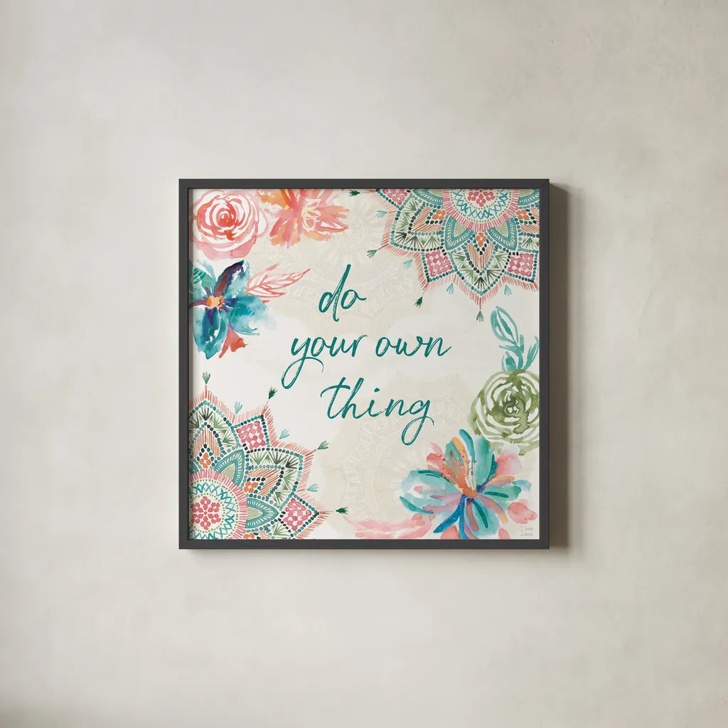 Macrame Meander III by Dina June. Shown in a sleek black glass frame for a contemporary gallery look. Available as an archival giclee rolled canvas, fine art paper, or poster print. SKU 66567a.