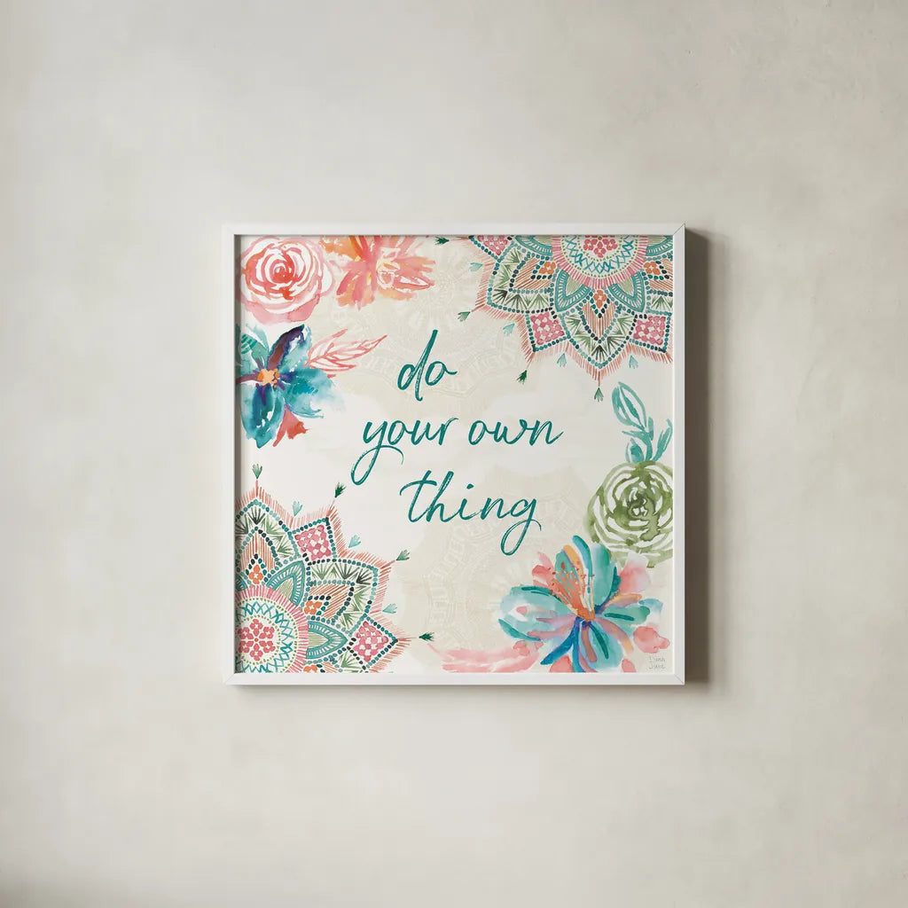 Macrame Meander III by Dina June. Shown in a crisp white glass frame for a clean and minimalist style. Available as an archival giclee rolled canvas, fine art paper, or poster print. SKU 66567a.