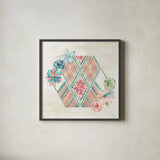 Macrame Meander IV by Dina June. Shown in a sleek black glass frame for a contemporary gallery look. Available as an archival giclee rolled canvas, fine art paper, or poster print. SKU 66568a.
