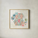 Macrame Meander IV by Dina June. Shown in a natural wood glass frame for a timeless modern aesthetic. Available as an archival giclee rolled canvas, fine art paper, or poster print. SKU 66568a.