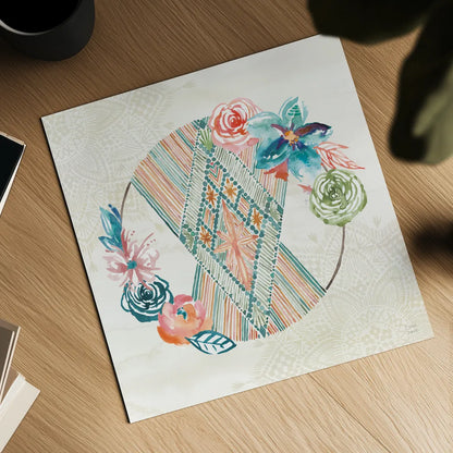 Macrame Meander V by Dina June. Shown as a detailed flat fine art print, highlighting archival giclee quality. Available as an archival giclee rolled canvas, fine art paper, or poster print. SKU 66569a.