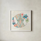 Macrame Meander V by Dina June. Shown in a crisp white glass frame for a clean and minimalist style. Available as an archival giclee rolled canvas, fine art paper, or poster print. SKU 66569a.